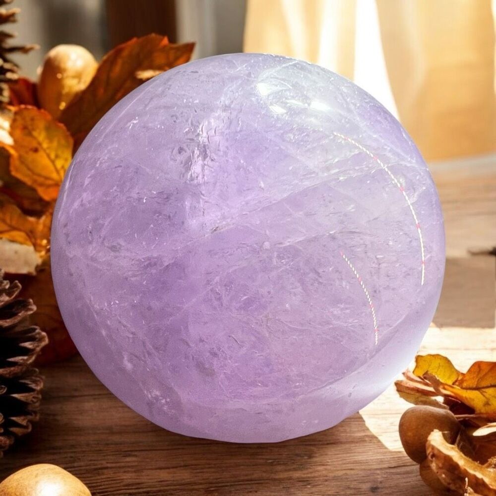 Amethyst Crystal Marble Sphere Meditation Stone